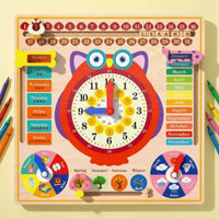 Colorful Educational Time Board English Text Child-Centered Calendar Clock Board for Children