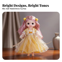 Ancient BJD Doll Billowing Sleeves Traditional Chinese Gown Design Dressing up Doll Intricate Details Chinese Princess Gown for Girls, Kids