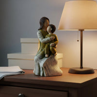 Art Craft Family Resin Figurine Sentimental Gift Mother and Child Figurine Hand-Painted Mother Child Ornament Stable Base