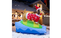 Outdoor Christmas Inflatable Dachshund Festive Inflatable Dog with Surfboard Quick Inflating Inflate Dachshund Easy to Use for Homeowners