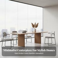 Block Leg Plank Table dense Wood Conference Desk Minimalist Design Office Furniture for Interior Designers, Homeowners, Dining Room, Restaurant, Study