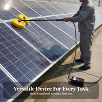 Soft Bristles Solar Panel Cleaning Machine Multi-Functional Photovoltaic Panel Washer Powerful Drive Unit Telescopic Double Brush Cleaner Lightweight for Maintenance Professionals, Commercial Property Managers, Greenhouses, Storefronts, Rooftops