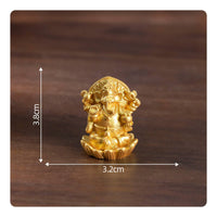 DIY Accessory Ganesha Figurine Good Luck Charm Golden Rat Statue Gold Finish Hindu Deity Statuette for Desktop