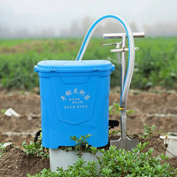 Manual Seeder with Hose Long-Handled Spiker Tool Labor-Saving for Gardeners