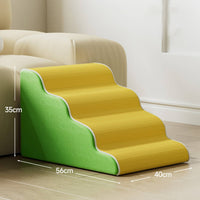 Gentle Incline Design Dog Ramp for Bed Stable and Sturdy Cat Steps for Sofa Easy to Assemble Puppy Climbing Ladder Removable Washable Cover for Bedside