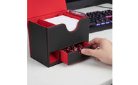 PU Leather Deck Box Large Capacity Windowed Leader Deck Box PU Leather Card Case for Collectible Card Game Players