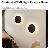 Ambient Radiance Round LED Wall Lamp Easy Installation Round LED Wall Light Long-Lasting Circular Accent Light Flicker-without Flicker for Interior Designers, Homeowners, Adults, Bedroom, Bedside, Showroom, Living Room