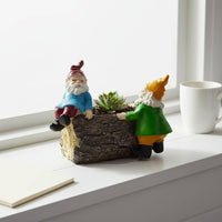 Dwarf Figurine Planter Creative Design Dwarf Figurine Pot Brightly Painted Gnome Flower Pot for Balcony, Desktop, Office Desk