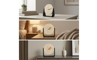 Clock with Metal Stand Decorative Stone Texture Clock Small for Entryway