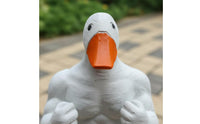 Muscular Duck Statue Resin Muscular Duck Figurine Fitness Humor Strong Goose Ornament for Gym Lovers, Bodybuilders, Garden, Patio, Office Desk