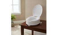 Toilet Seat Riser with Lid White Raised Toilet Seat with Lid Easy to Clean for Handicapped, Washroom