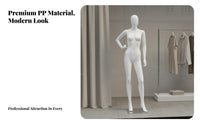 Easy to Assemble Full Body Female Mannequin Stable Metal Base White Display Figure Long-Lasting Lifesize Fashion Model Form Lightweight for Boutique Owners, Visual Merchandisers, Online Sellers, Boutiques, Tailor Shop, Design Studio, Shopping Malls