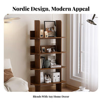 Floor-Standing Multitier Display Stand Freestanding Wavy Multi-Tier bookcase Opendesign Storage Rack Space-Saving Design for Book Lovers, Homeowners, Living Room, Bedroom, Playroom, Hallway