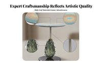 Glass Side Circular Table topsShaped Glass Table Textured for Living Room