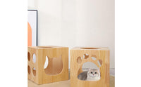 Cube Cat House Private Wooden Cat Box Sturdy Cats Furniture for Cats, Kittens