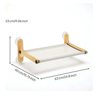 Cat Window Hammock with Wooden Frame Sturdy Cat Window Perch Heavy-Duty Perch for Apartment, Balcony