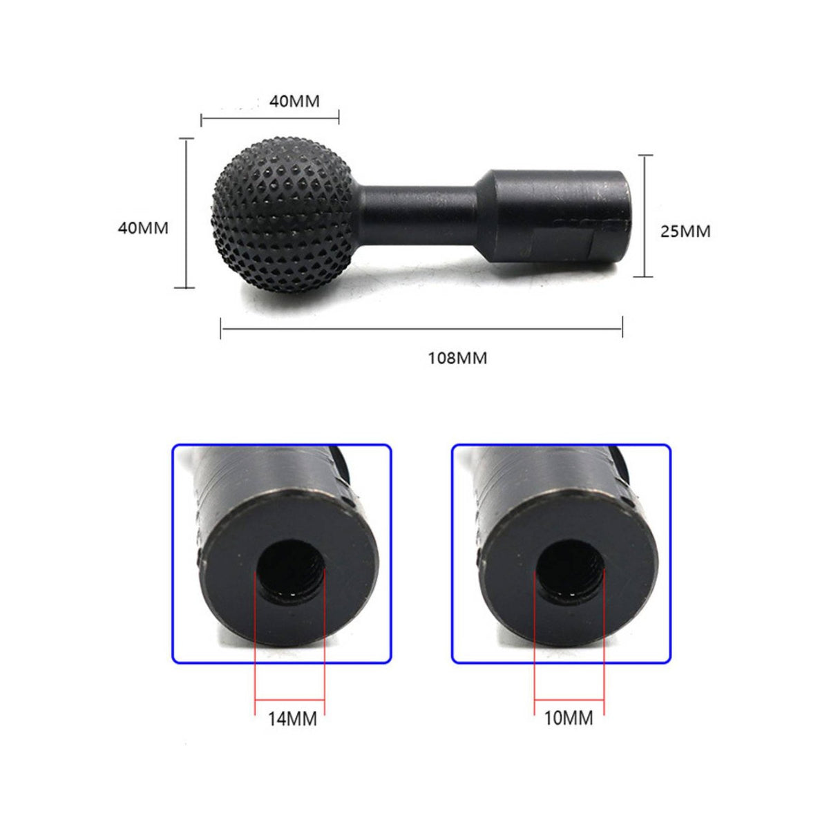 Round Ball Burr Long-Lasting Metal Teeth Ball Rasp for Woodworkers, Carpenters