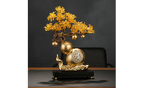 Good Luck Gourd Ornament with Base Tabletop Feng Shui Gourd Display Decorative Feng Shui Ornament Home Decor for Homeowners, Collectors