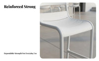 Indoor & Outdoor Use Plastic Bar Stool with Backrest Long-Lasting Modern Bar Stool Wear-Resistant Minimalist High Chair Sturdy Construction for Cafe Owners, Homeowners, Adults, Patio, Restaurant, Home