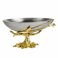 Pedestal Fruit Tray Stainless Steel Fruit Bowl with Pedestal Gold Centerpiece Holder Tray for Home Decor