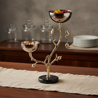 Bird on Branch Serving Bowl New Chinese Style Tree Branch Snack Dish Light Luxury Decorative Fruit Holder for Dining Table, Living Room, Hotel Lobby