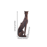 Wood Grain Dog Figurine Small Size Hand-Painted Resin Figurine for Entryway