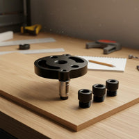 Accurate Positioning Self-Centering Dowel Jig Good Verticality Self Centering Dowel Jig Interchangeable Bushings Straight Hole Drilling Tool Aluminum Alloy Body for Carpenters, Woodworkers, DIY Enthusiasts, Cabinet Making