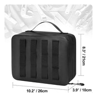 Removable Dividers Wide Mouth Tool Bag Reinforced Handle Portable Tool Organizer Elastic Loops Work Gear Multiple Pockets for Engineers, Electricians, Outdoor