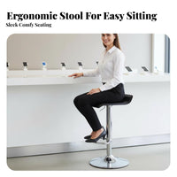 Modern Minimalist Design Upholstered Swivel Bar Chair Built-in Footrest Adjustable Height Pedestal Stool Stable Round Base Home Seating Padded Seat for Business Owners, Homeowners, Adults, Restaurant, Counter, Kitchen Island, Dining Room
