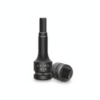 Compact Square Drive Impact Socket Black 1/2-Inch Hex Shank Socket Robust Square to Hex Adapter