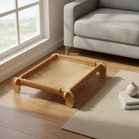 Sisal Cat Scratching Bed Easy to Assemble Raised Cat Hammock Elevated Pet Cot for Cats, Indoor