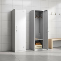Independent Lock Steel Locker Multipurpose Single Door Storage Cabinet Space-Saving Design Employee Storage Locker Strong Load-Bearing for Employees, Students, Gym Goers, Dormitory, Office, Bathroom