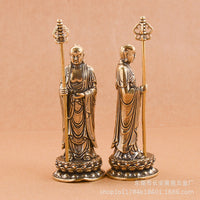Miniature Pure Brass Ksitigarbha Bodhisattva Statue