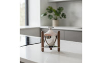 Coffee-Themed Sculpture with Wood Modern Coffee Station Decoration Minimalist Tabletop Ornament for Home Baristas, Kitchen Counter
