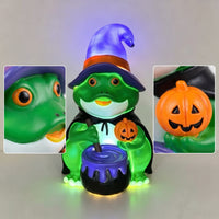 Witch with Pot Illuminated Light up Witch Glowing Statue for Mantel, Party