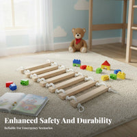 Fast to Deploy Rope Ladder Solid Rungs Fire Escape Ladder Long-Lasting Multi-Purpose for Firefighters, Building Residents, High-Ascent Buildings, Boats, Balcony, Office