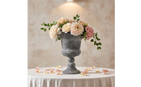 Decorative Goblet Vase Textured Pedestal Planter Vintage-Style Planter Vase Classical for Wedding Planners