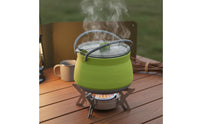Space-Saving Foldable Silicone Kettle 1000ml Capacity Foldable Silicone Teapot Heat-Resistant Handle Portable Water Boiling Pot Fast Heating for Hikers, Campers