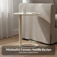 Nordic Design Round Side Table Light Luxury Small Side Table Space-Saving Versatile for Apartment Dwellers, Homeowners, Interior Designers, Bedroom, Home Office, Balcony, Entryway