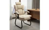 Sofa-Like Comfort Sled Base Office Chair Linked Armrests Reclining Desk Chair for Gamers, Study, Gaming