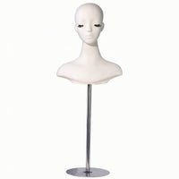 Mannequin Head Bust Matte Mannequin Head with Shoulders Adult Size Hairpiece Stand Jewelers, Cosplayers