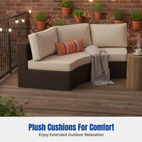 Outdoor Round Sofa Set, Aluminum Alloy Waterproof Patio Lounge Chair, Garden Villa Furniture