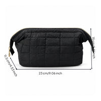 Quilted Cosmetic Bag Small Padded Makeup Bag Makeup Pouch with Zipper Portable Toiletry Pouch Soft for Women, Bathroom, Gym