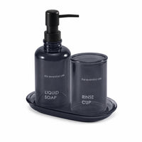 3 Pieces Coordinated Bathroom Set with Tumbler Functional Bathroom Accessory Set with Tray Practical Soap Dispenser with Tray Versatile for Vanity