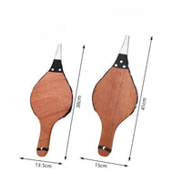 Pointed Metal Nozzle Manual Fire Blower Natural Wood Grain Fireplace Bellows Black Trim Wooden Fire Blower Handheld
