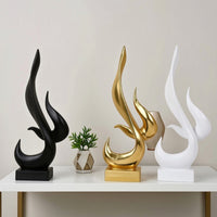 Flame Figurine Glossy Flame Sculpture Tabletop Figurine Sculptural Decor Compact for Art Lovers, Living Room, Bookshelf