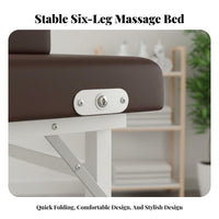 Waterproof PU Leather Foldable Massage Bed Water-Resistant & Oil-Proof Portable Massage Table Easy to Clean Eyelash Extension Bed High-Density Foam for Estheticians, Physical Therapists Artists