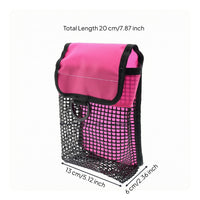 Flap-Top SMB Pouch Contrast Trim Diving Mesh Pouch Hanging Fastener Dive Accessory Bag Attachment Loop