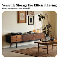 Vintage Television Cabinet Multi-Functional Wooden Storage Console with Drawers Wood Sideboard Cabinet for Interior Design Enthusiasts, Homeowners