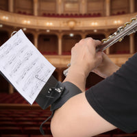 Flute Lyre with Wrist Strap Portable Flute Lyre with Flip Folder Marching Band Flip Folder Elastic for Outdoor Performances